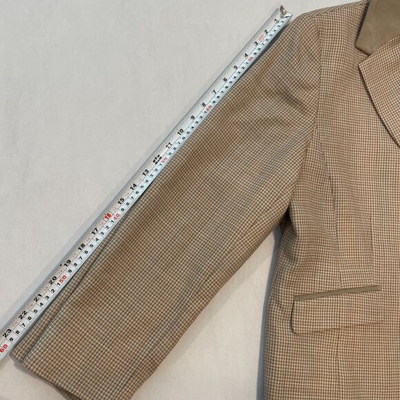 ~ Pendleton 14p Blazer Jacket Women Virgin Wool Houndstooth Notch Collar Petite - Picture 8 of 12